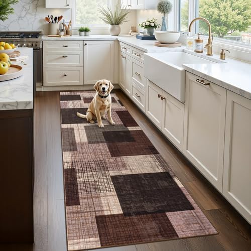 Washable 2x8 Runner Rug for Hallway Kitchen Bedroom, Purple - Image 2