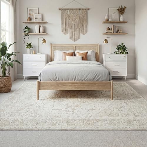 Washable Rugs 8x10 Area Rugs for Living Room,Ultra Soft Faux Wool Retro Carpets,Non Slip Backing,Durable Edge Binding,Stain Resistant,The Large Carpet for Bed Room,Dining Room,Office Decor - Image 6