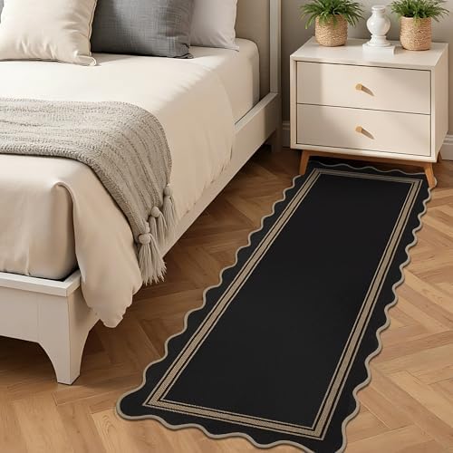 Zeeinx Easy Jute 2x6 Kitchen Runner Rug Scalloped Runner Rug - Image 3