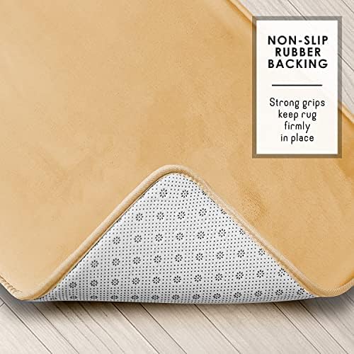 Clara Clark Bathroom Rugs, Velvet Memory Foam Bath Mat, Non-Slip, Machine Washable Bath Rugs - Dries Quickly, Ultra Soft Plush Bath Mats for Bathroom, 17 x 24, Cream - Image 5