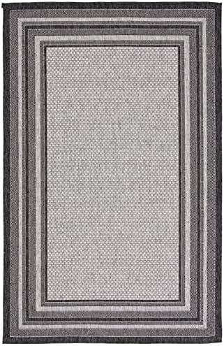 SAFAVIEH Courtyard Outdoor Area Rug 6'7"x9'6", Light Grey CY8475-37612 - Image 3