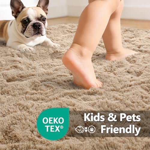 10x14 Extra Large Fluffy Shaggy Area Rugs Non-Slip for Living Room Beige - Image 5