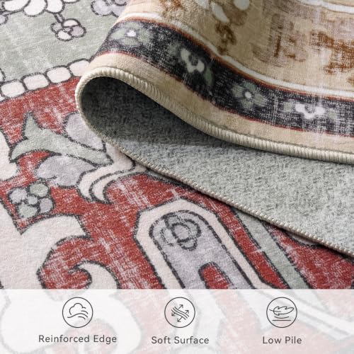 Lofus 8x10 Area Rugs for Living Room and Bedroom, Beige Washable Carpets - Image 4