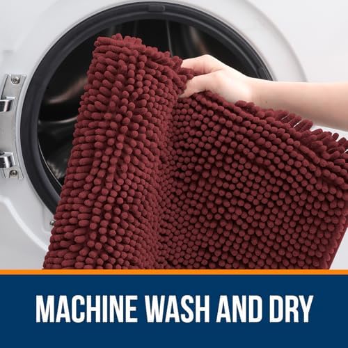 OLANLY Bathroom Runner Rugs 59x20, Extra Soft Absorbent Chenille Bath Rugs - Image 5