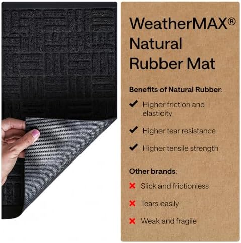 GORILLA GRIP WeatherMAX Door Mat, Indoor Outdoor Use, 47x35, Black Maze - Image 6