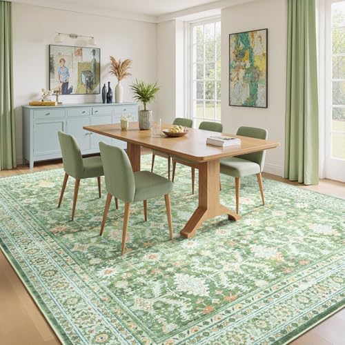 Lessymo 5 x 7 Washable Area Rugs for Living Room,Soft Non Slip Light Green - Image 6