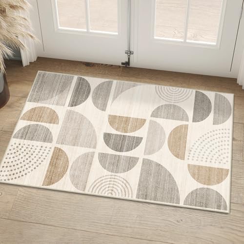 MUJOO Boho Small Rug Washable,2x3 Area Rugs Non Slip Modern Abstract by MUJOO
