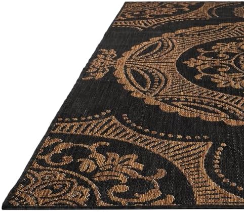 Luul Home Medallion Outdoor Rug 9x12 Washable Outside Carpet for Indoor Patio Porch Waterproof Easy Cleaning Non Shedding Area Rugs Nut Brown 9 x 12 - Image 5