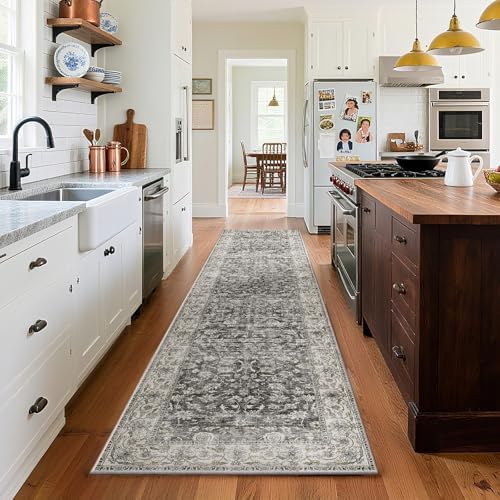 Runner Rug Washable Kitchen Runner: 2'x10' Hallway Runner Rugs Stain Resistant Non Slip Low Pile Soft Boho Carpet Runners for Hallways Bedroom Entryway Indoor Beside Bathroom Laundry Room by palohom