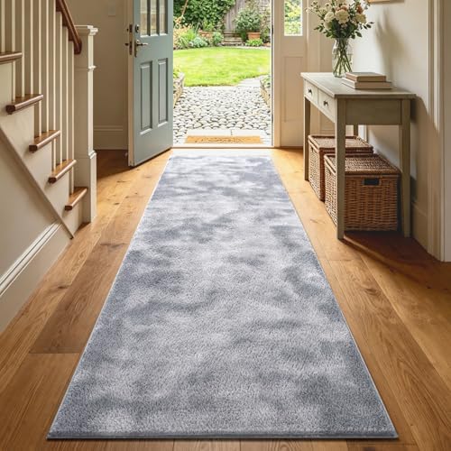 2x6 Tie-dye Light Grey Runner Rug Washable Non-Slip for Kitchen Hallway - Image 2