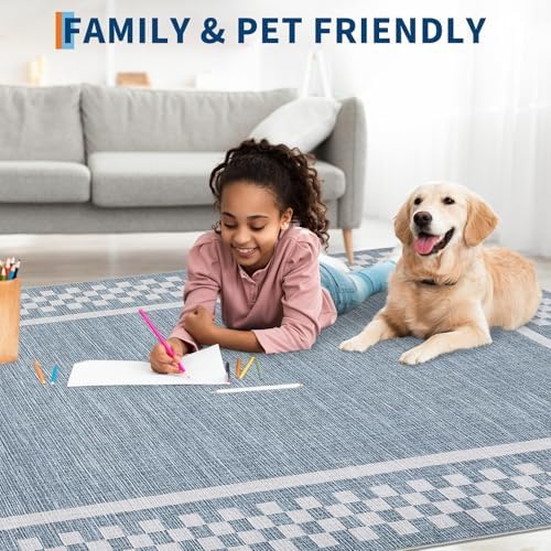 GarveeHome Small Bedroom Area Rug 3x5 Checkered Area Rug for Living Room - Image 3