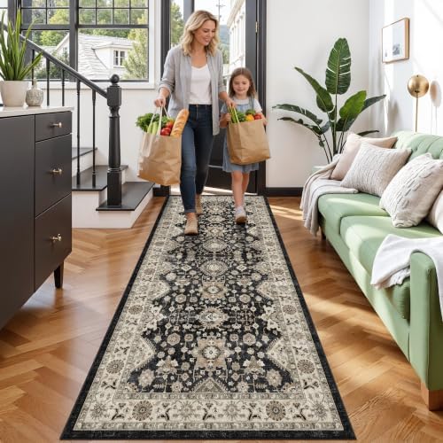 3x7 Kitchen Runner Rug: Hallway Rug Runner Wide Non Slip Soft Low Pile Rug by TOPRUUG