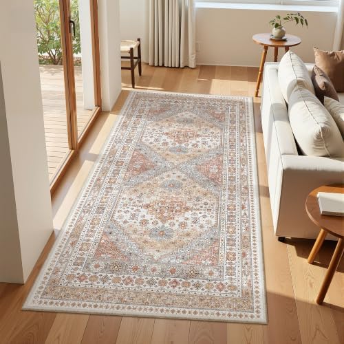 zesthome 3x6 Runner Rug Non Slip,Washable Hallway Runner Rug,Orange - Image 3