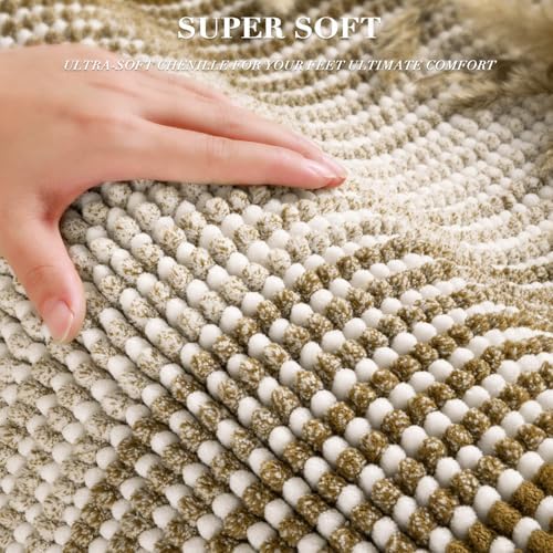 BSICPRO Bathroom Rugs Sets 2 Piece, Non Slip Boho Bath Mats, Petrified Oak - Image 2