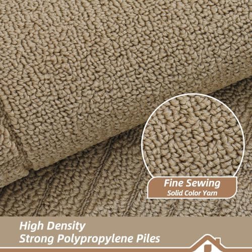 BEQHAUSE Kitchen Rugs Non Slip Washable 2PCS, 24"x35"+24"x60", Taupe - Image 6