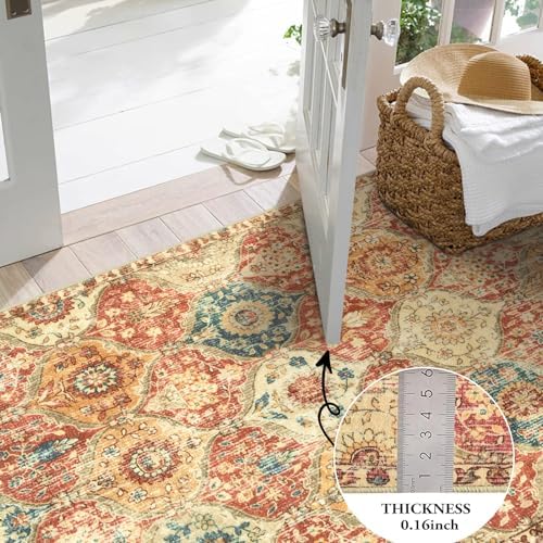 Lahome Moroccan Washable Round Area Rug, Soft Round Rugs 6ft Ultra-Thin - Image 3