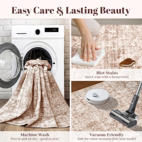 Homemate Washable Rug 10x14 Area Rugs - Vintage Rugs for Living Room - Image 5