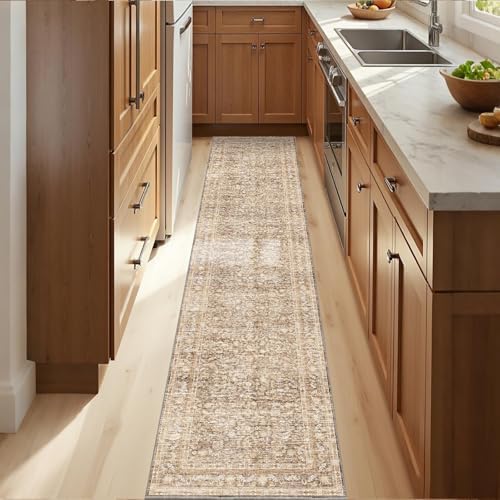 OPPODREAM Vintage Beige Area Rugs 2x10, Washable Rug for Living Room by OPPODREAM