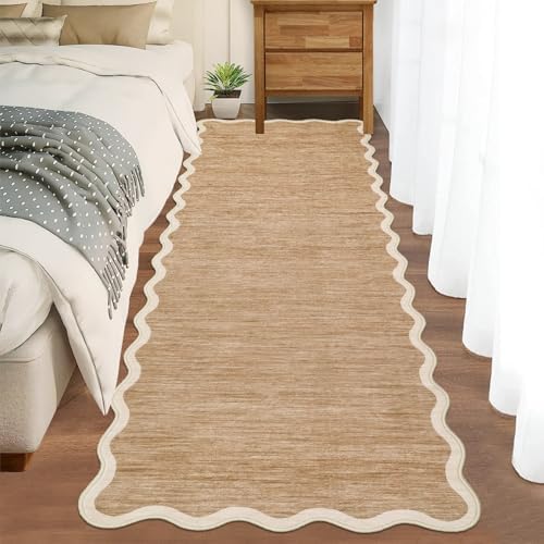 GarveeHome Scalloped Runner Rug for Kitchen Non Slip 2'6''x8' Washable Rugs - Image 3