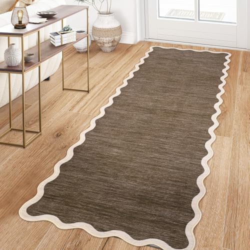 GarveeHome Scalloped Washable Runner Rugs 2x6 Modern Non Slip Kitchen Rugs - Image 3