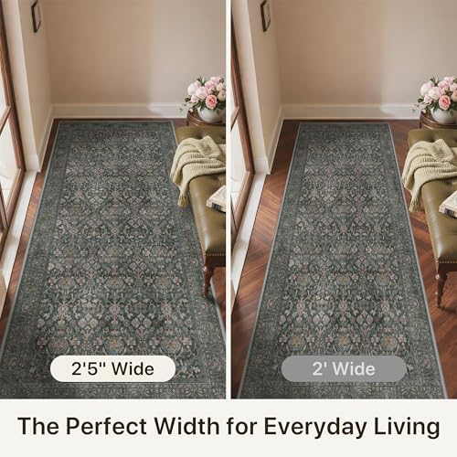 Bavni 2'6" x 6' Kitchen Runner Rug, Washable Non Slip, Charcoal Taupe - Image 3