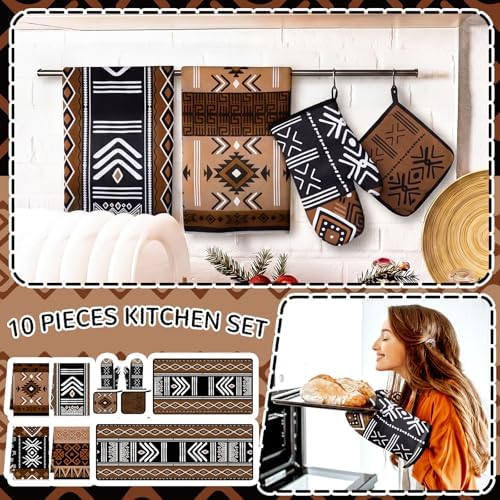Fourluoo 10 Pcs Western Aztec Kitchen Decor and Accessories Set - Image 2