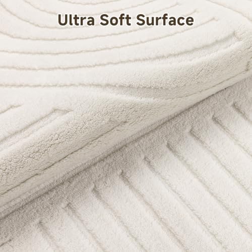 Pauwer 8x10 Area Rugs for Living Room, Modern Non Slip Washable Rug, Cream - Image 3