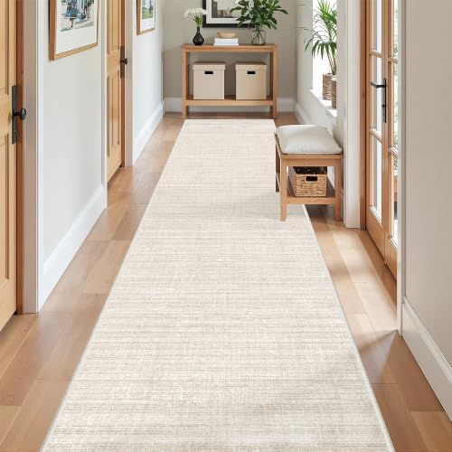 2x10 Runner Rug Non Slip,Washable Hallway Runner Rug,Beige by Restydon