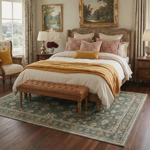 Bavni 2x3 Doormat, Vintage Floral Washable Non Slip Area Rug for Entrance - Image 6