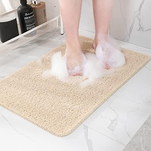 Hargiis Non Slip Bathtub Mat, Anti Slip Shower Mat, Fast Drying Bath Tub Mats, Foot Scrubber Mat, Anti Slip Mat for Tub, Floor, Bathroom, Home, Kitchen, Hotel (Beige 24"x16") by Hargiis
