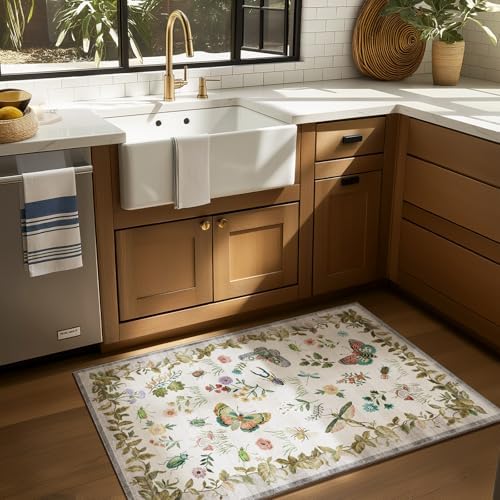 2x3 Washable Throw Rugs for Entryway: Door Mat Indoor Entrance Small Rug Non-Slip Low Pile Soft Kitchen Rug for Front Door Indoor Entrance Entry Bedside Kids Room - Image 2