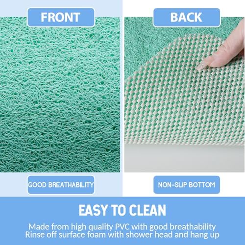 Hargiis Non-Slip Bathtub Mat, Anti Slip Shower Mat, Fast Drying Bathtub Mats, Foot Scrubber Mat, Anti Slip Mat for Tub, Floor, Bathroom, Kitchen, Home, Hotel (Light Green 24"×24") - Image 4