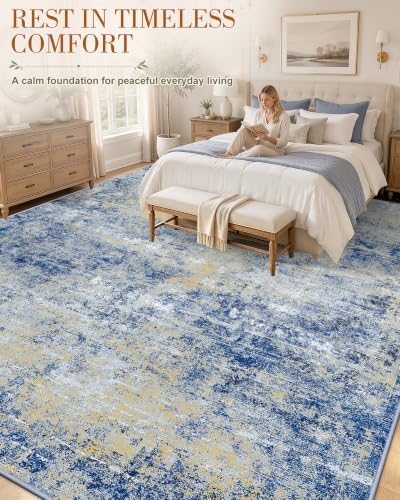 OLANLY 9x12 Washable Area Rug, Soft Non Slip Carpet for Bedroom Living Room - Image 4