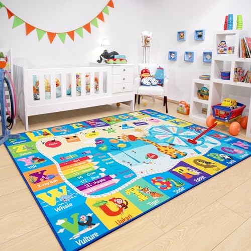 Chicrug 6x9 ABC Kids Rug for Classroom, Washable Non Slip Playroom Play Mat - Image 2