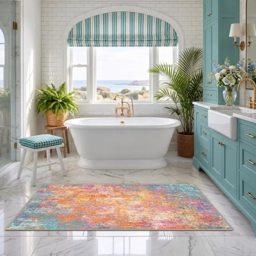 RELEANY Washable Runner 2'x6' Abstract Area Rug for Hallway Starlight - Image 4