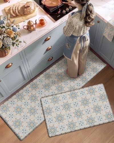LUMI Kitchen Mats for Floor Set of 2 Cushioned Anti Fatigue, 17x30+17x59 - Image 5