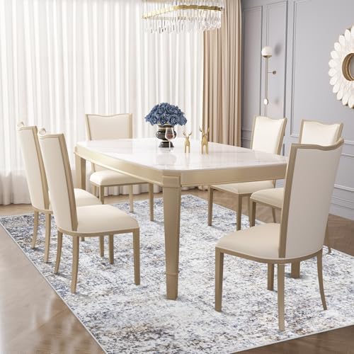 XLUEZ 5x7 Area Rugs for Living Room, Washable Modern Abstract Large Area Rug Neutral Soft Non Slip Kids Rug Stain Resistant Indoor Carpet for Bedroom Nursery Dining Room Playroom(Bluegrey, 5'x7') - Image 5