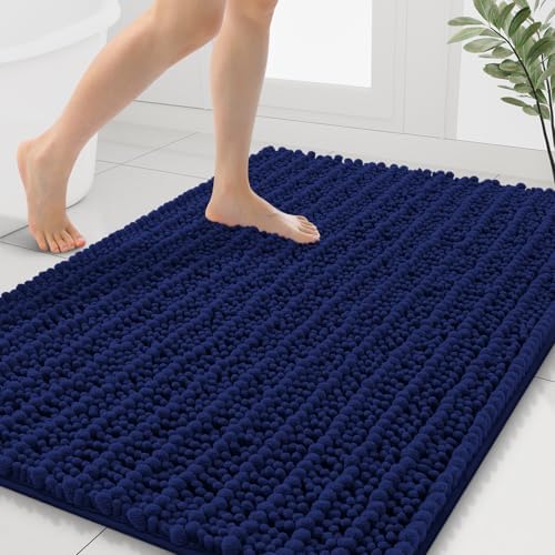 Smiry Bathroom Rugs 40X32, Extra Soft Rubber Backing Chenille Bath Mats by Smiry