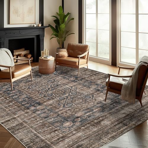 CHAMPLANT Washable Area Rug 10'x14' Boho Design Non-Shedding Easy Care Ideal for High Traffic Areas in Living Room Bedroom Office Coffee Table Kitchen Large Carpet by CHAMPLANT