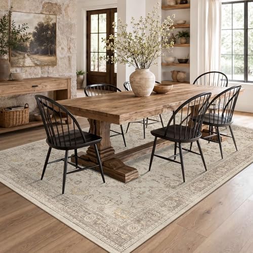 Washable Area Rug 6x9, Non-Slip Boho Carpet for Living Room - Image 7