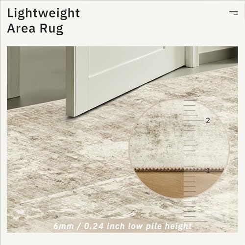 Soalmost Runner Rug 2'6"x8' Kitchen Hallway Runners Abstract Beige/Gray - Image 7