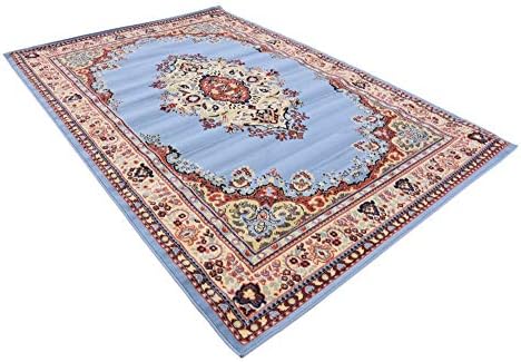Unique Loom Reza Collection Traditional Persian Style Area Rug, 6 x 9 ft, Light Blue/Ivory - Image 5