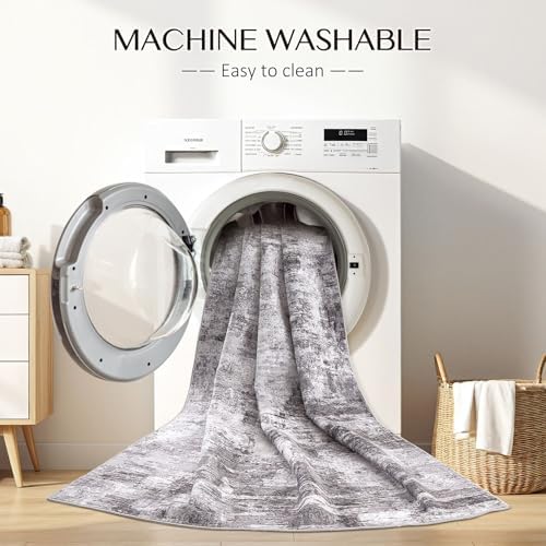 kakania Abstract 10x14 Area Rugs for Living Room: Washable Rugs Grey - Image 4