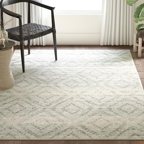 SAFAVIEH Adirondack Collection Round Rug - 12' Round, Ivory & Light Blue, Contemporary Design, Stain Resistant, Ideal for High Traffic Areas in Living Room, Bedroom & Dining Room (ADR131T-12R) - Image 2