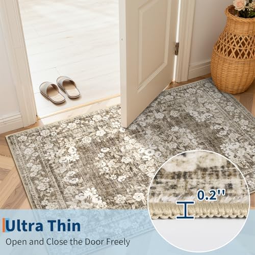GarveeHome 2x3 Floral Rugs for Bath Vintage Small Mats Botanical Carpets - Image 5