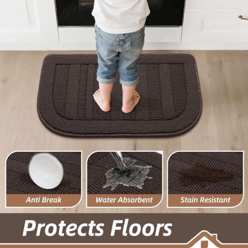 BEQHAUSE 24x36 Inch Kitchen Rugs Non Slip Washable Kitchen Sink Rug, Brown - Image 4