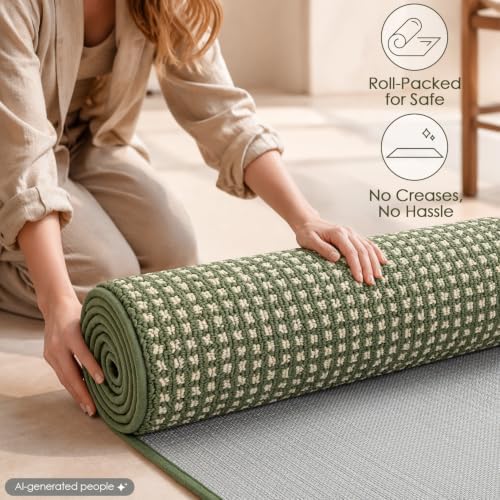 hicorfe Waffle Kitchen Runner Rugs Set of 2,Non Slip Kitchen Mats for Floor - Image 5