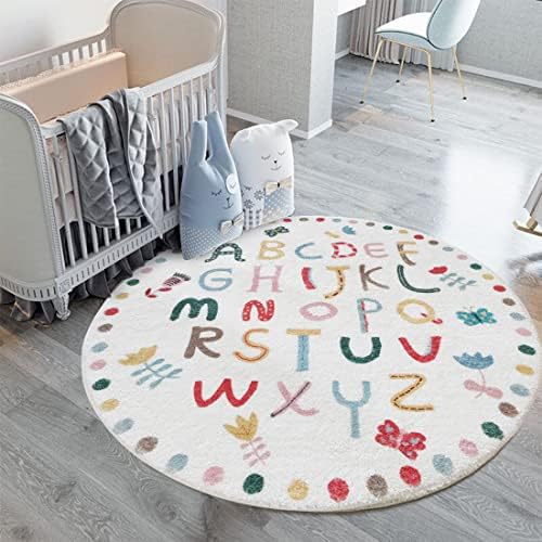 Poowe ABC Kids Rug Round Alphabet Soft Area Rugs Non Slip for Bedroom Classroom(Round 39.4") - Image 5