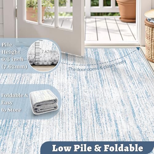 Area Rug 6x9 Living Room Rugs: Washable Modern Rug Non-Slip Soft Rugs Stain Resistant Printed Rug Indoor Carpet for Bedroom Kitchen Dining Room Nursery Home(Blue, 6'x9') - Image 6
