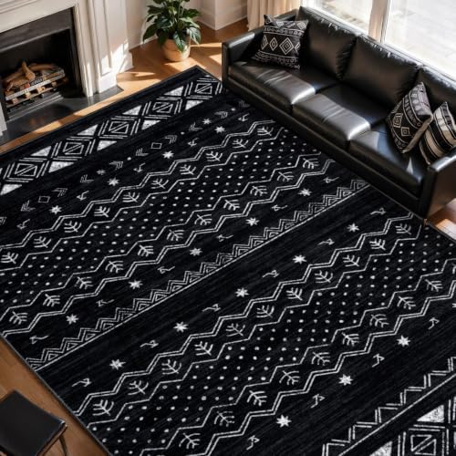 SERISSA 7x10 Washable Non-Slip Boho Area Rug for Living Room by SERISSAHomeDecorCollection
